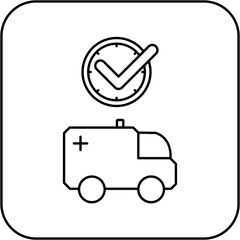 ambulance icon design on time