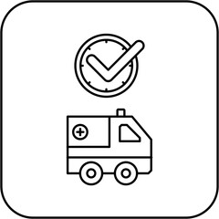ambulance icon design on time