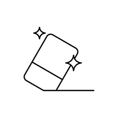 eraser icon, vector line isolated on white background. trendy and modern design
