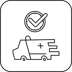ambulance icon design on time