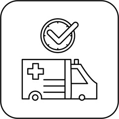 ambulance icon design on time