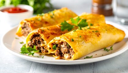 Crispy Beef and Cheese Egg Rolls
