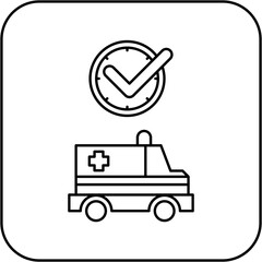 ambulance icon design on time