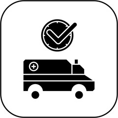 ambulance icon design on time