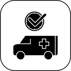 ambulance icon design on time