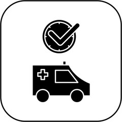 ambulance icon design on time