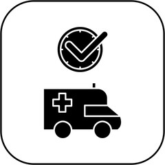 ambulance icon design on time