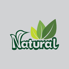 Natural and organic Product Vector Icon Circle Sign. Healthy Food Emblem. Organic food Badge