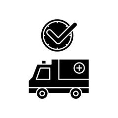 ambulance icon design on time