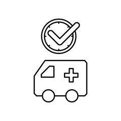 ambulance icon design on time
