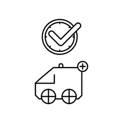 ambulance icon design on time