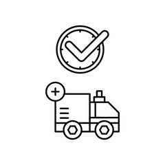 ambulance icon design on time