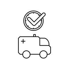 ambulance icon design on time