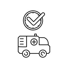 ambulance icon design on time