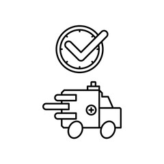 ambulance icon design on time