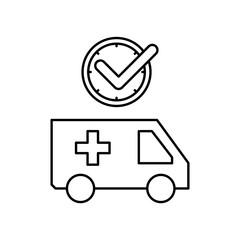 ambulance icon design on time