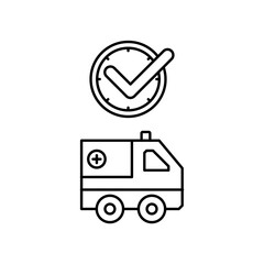 ambulance icon design on time