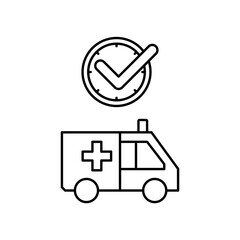 ambulance icon design on time