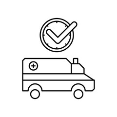 ambulance icon design on time