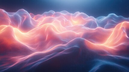 Ethereal Glow: Abstract Landscape of Vibrant Hues