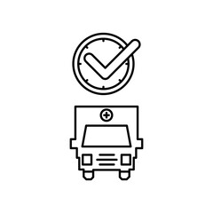 ambulance icon design on time