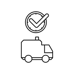 ambulance icon design on time