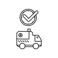 ambulance icon design on time