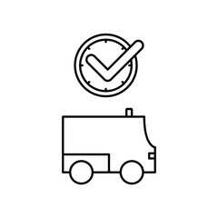 ambulance icon design on time