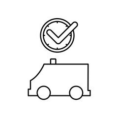ambulance icon design on time