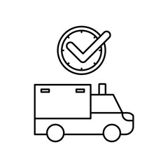 ambulance icon design on time