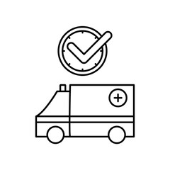 ambulance icon design on time