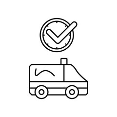 ambulance icon design on time