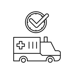 ambulance icon design on time