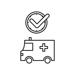ambulance icon design on time