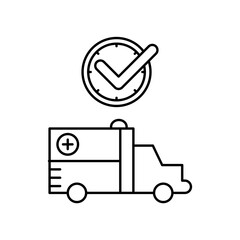ambulance icon design on time