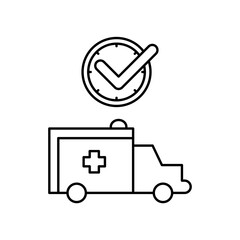 ambulance icon design on time