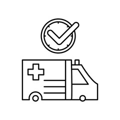 ambulance icon design on time