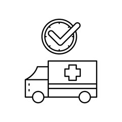 

ambulance icon design on time