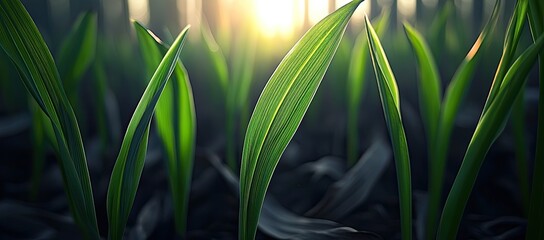 Fototapeta premium Sunlight on emerging green shoots