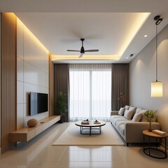 Fototapeta premium Modern apartment living room interior.