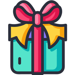 Gift Box Present Ribbon Icon Design