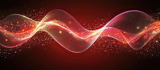 Abstract red and gold wave pattern