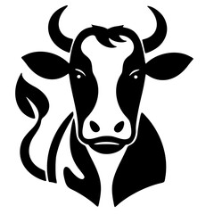 icon, cow vector silhouette, high quality