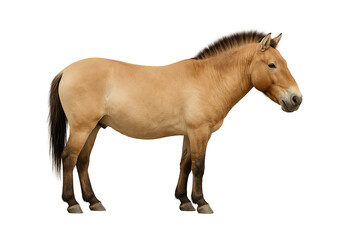 Obraz premium Przewalski's Horse Standing in Profile White Background