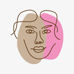 flat logo icon illustration line face