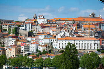 Fototapeta premium Cityscape of city of Porto, Portugal on a bright sunny day. 