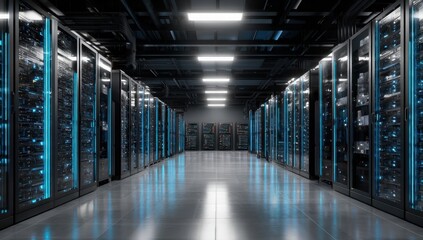 Data center servers running in secure facility