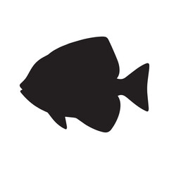 Fish Silhouette Vector Illustration for Graphic Design Silhouette on white background.
