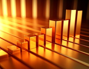 幾何学模様と重ね棒グラフ