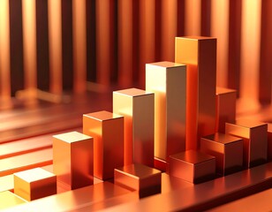 幾何学模様と重ね棒グラフ